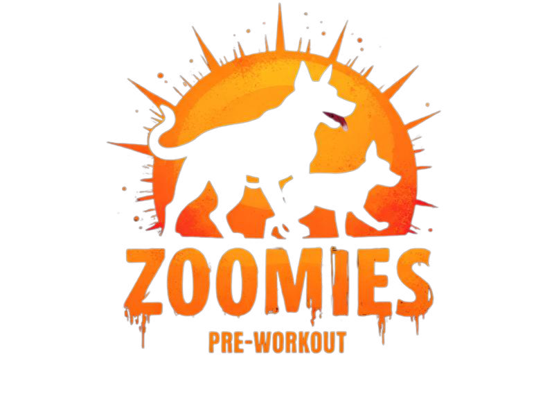 ZOOMiES Pre-Workout Logo with energetic dog silhouette